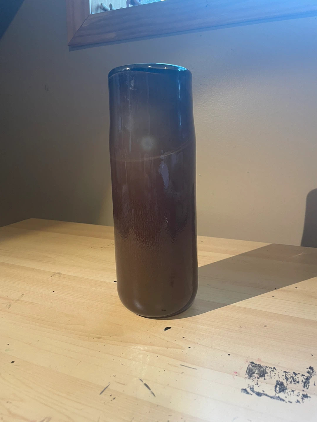 Brown Glass tube Vase (handmade by me) - photo 4