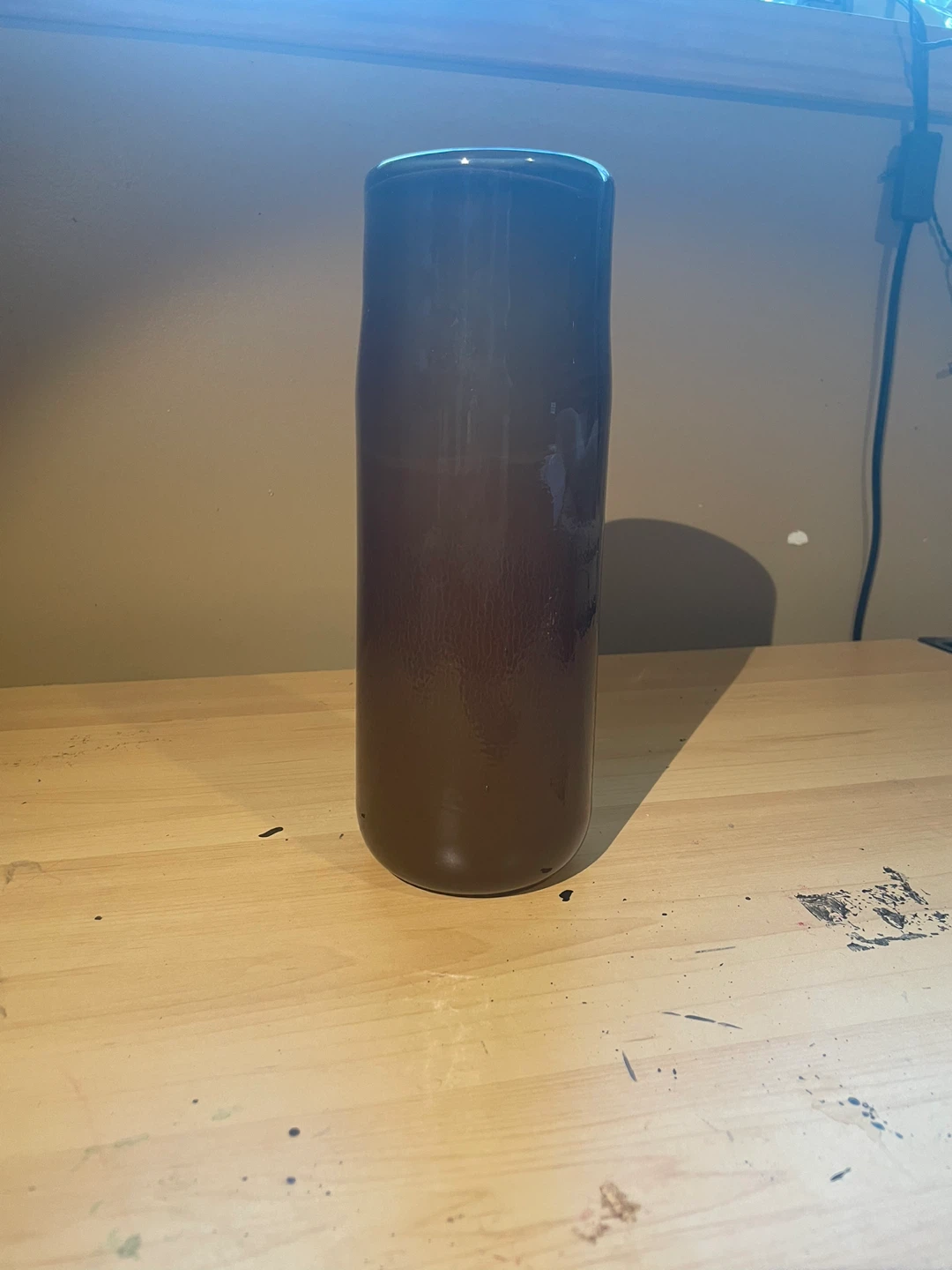 Brown Glass tube Vase (handmade by me) - photo 2