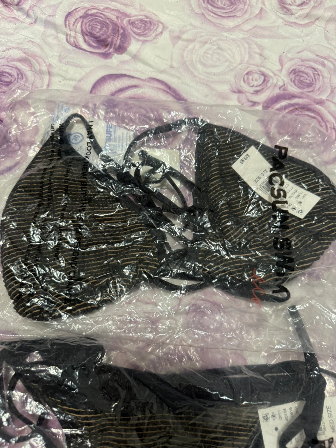 PacSun Swim Black Bikini Top & Bottom - Medium & XLG - photo 2
