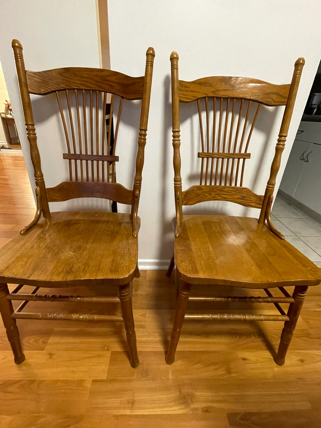 Solid Wood Spindle Back Dining Chairs