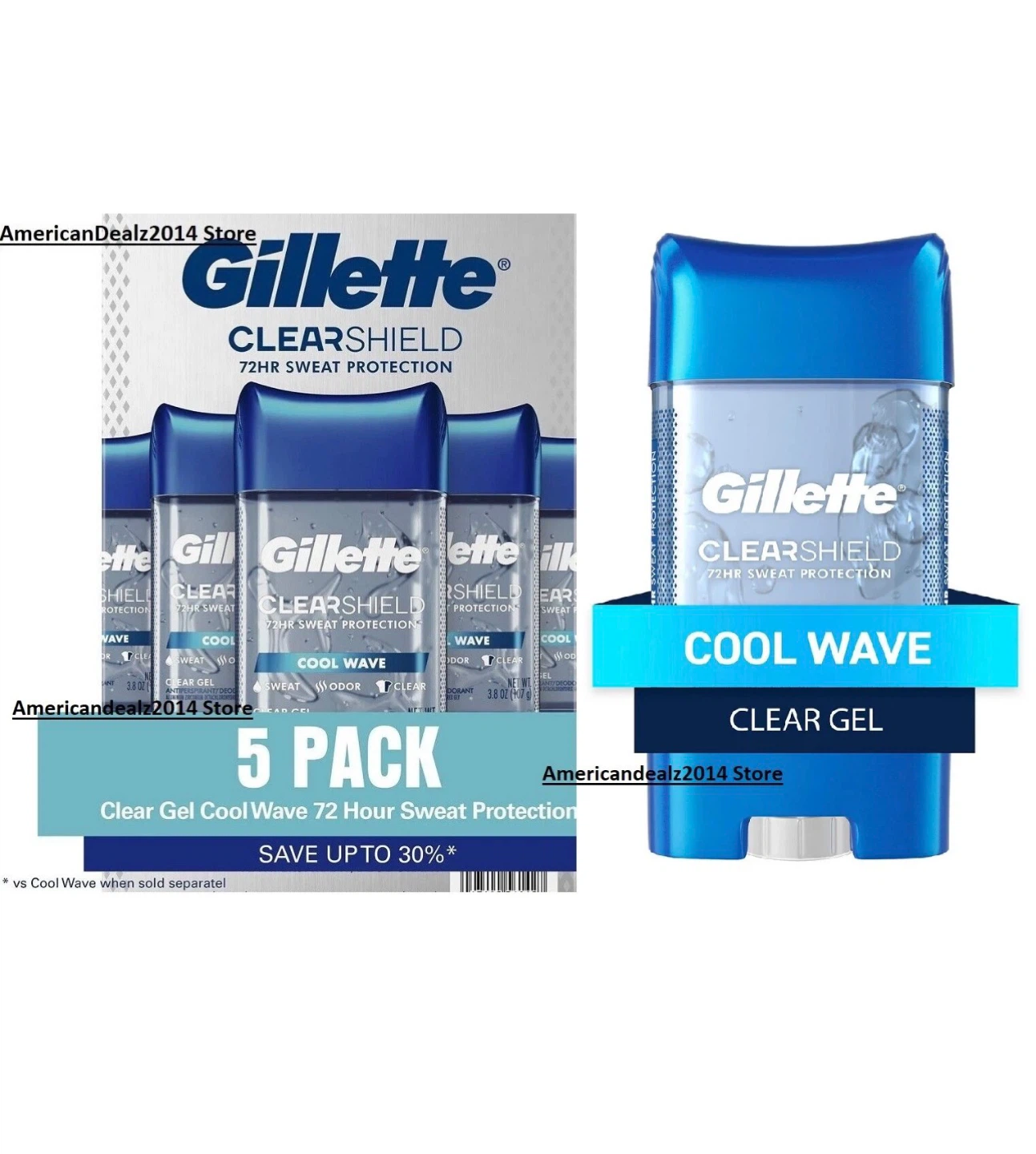 Gillette Clear Shield Cool Wave Clear Gel 5 Pack - photo 2