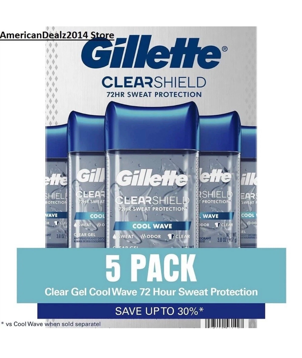 Gillette Clear Shield Cool Wave Clear Gel 5 Pack