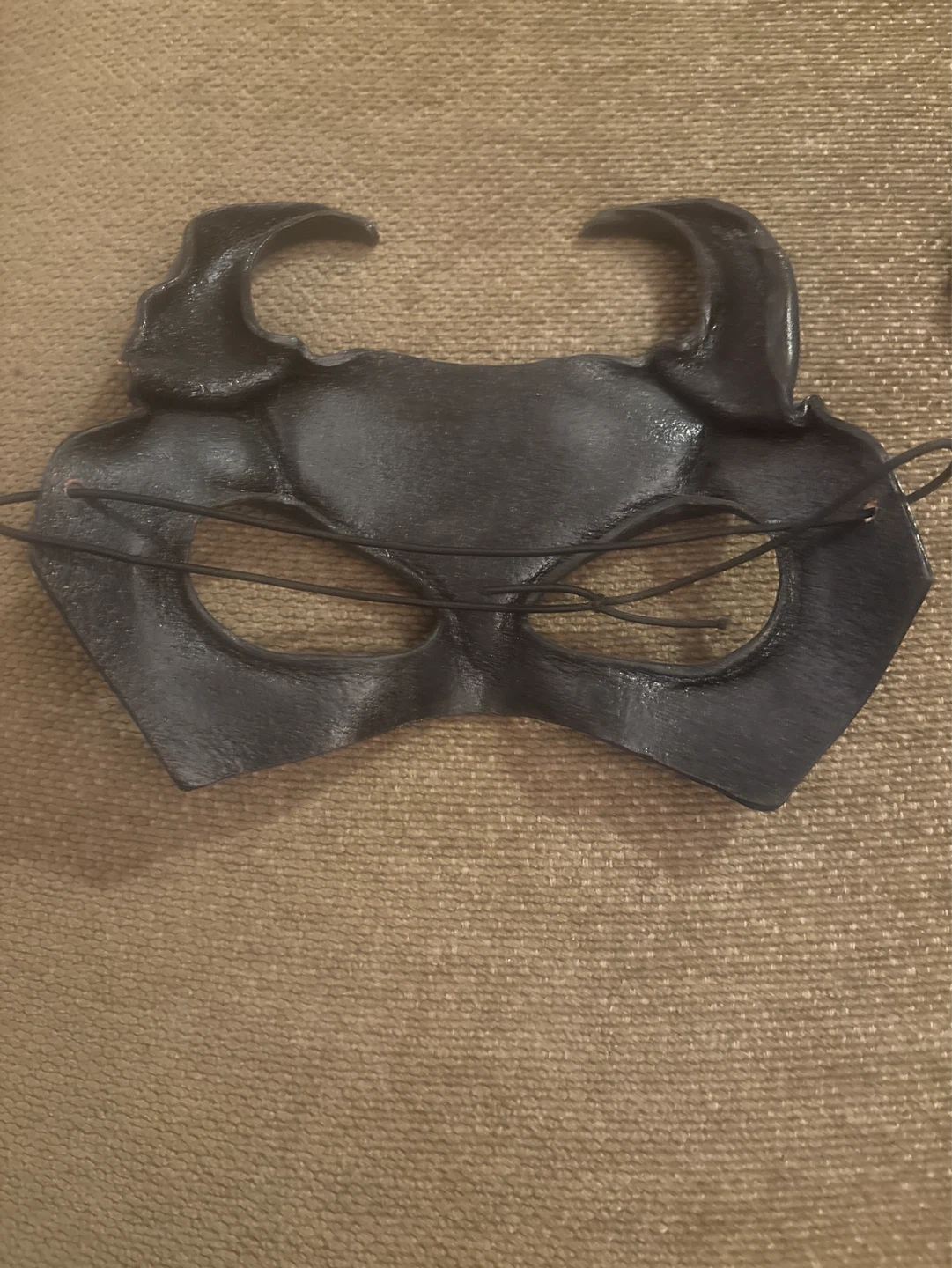 ⚽️Black Devil Horn Mask in handmade leather - photo 2