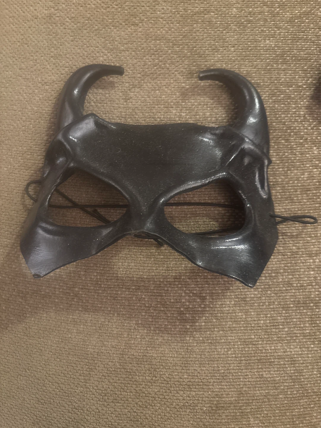 ⚽️Black Devil Horn Mask in handmade leather