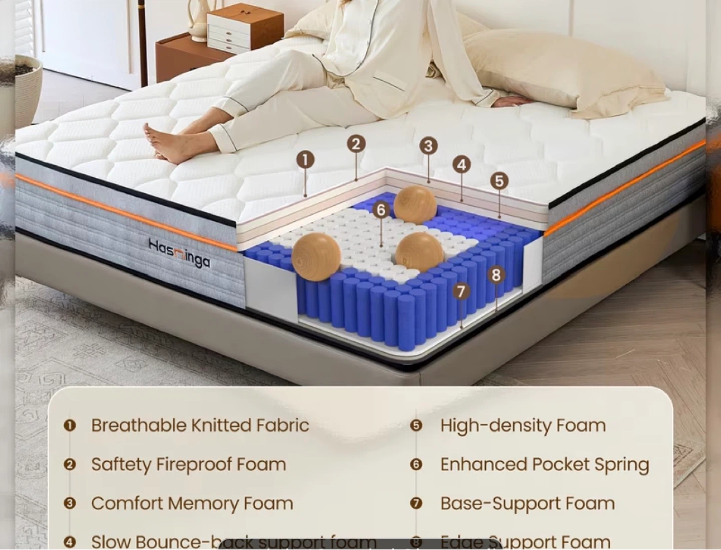 Queen Bed Frame and Mattress - photo 2