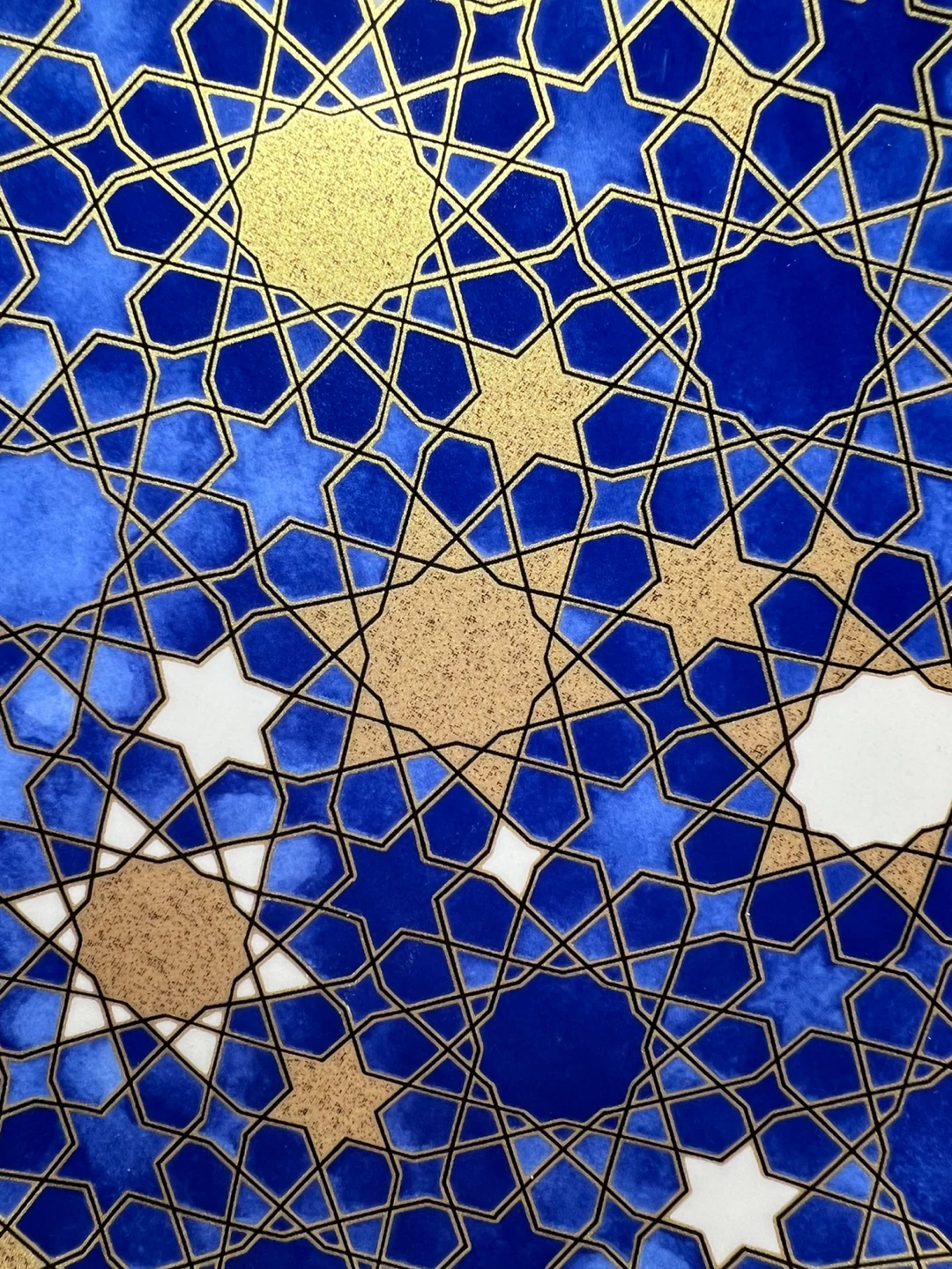 Williams Sonoma Blue & Gold Geometric Salad Plate – 8.5” ⚽️ - photo 3