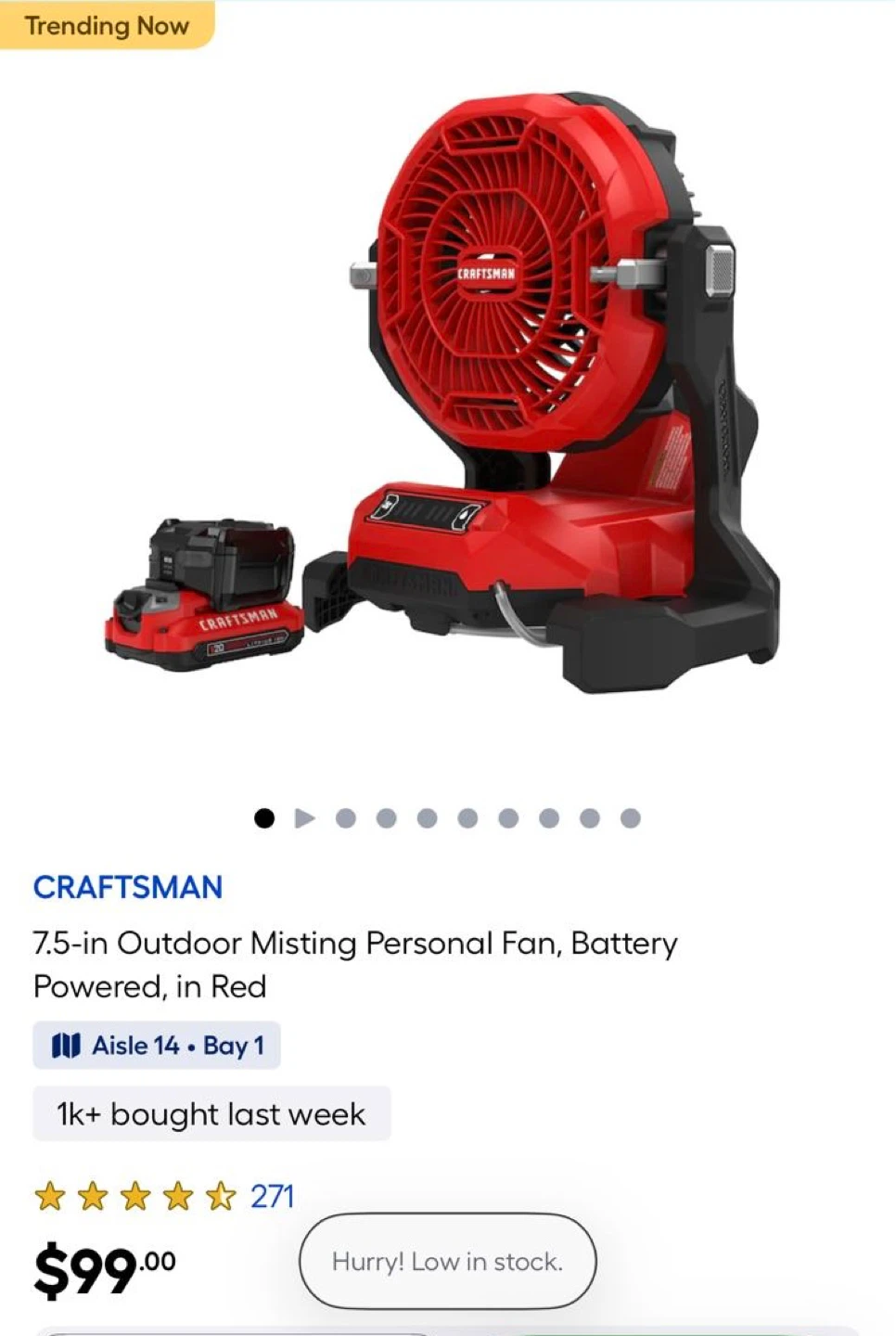 New unopened Craftsman 7.5-in Outdoor Misting Personal Fan - photo 5