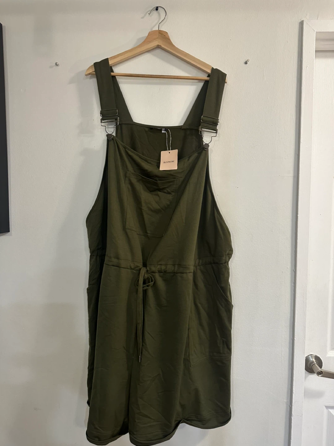Bloomchic Olive Green Overalls Dress
