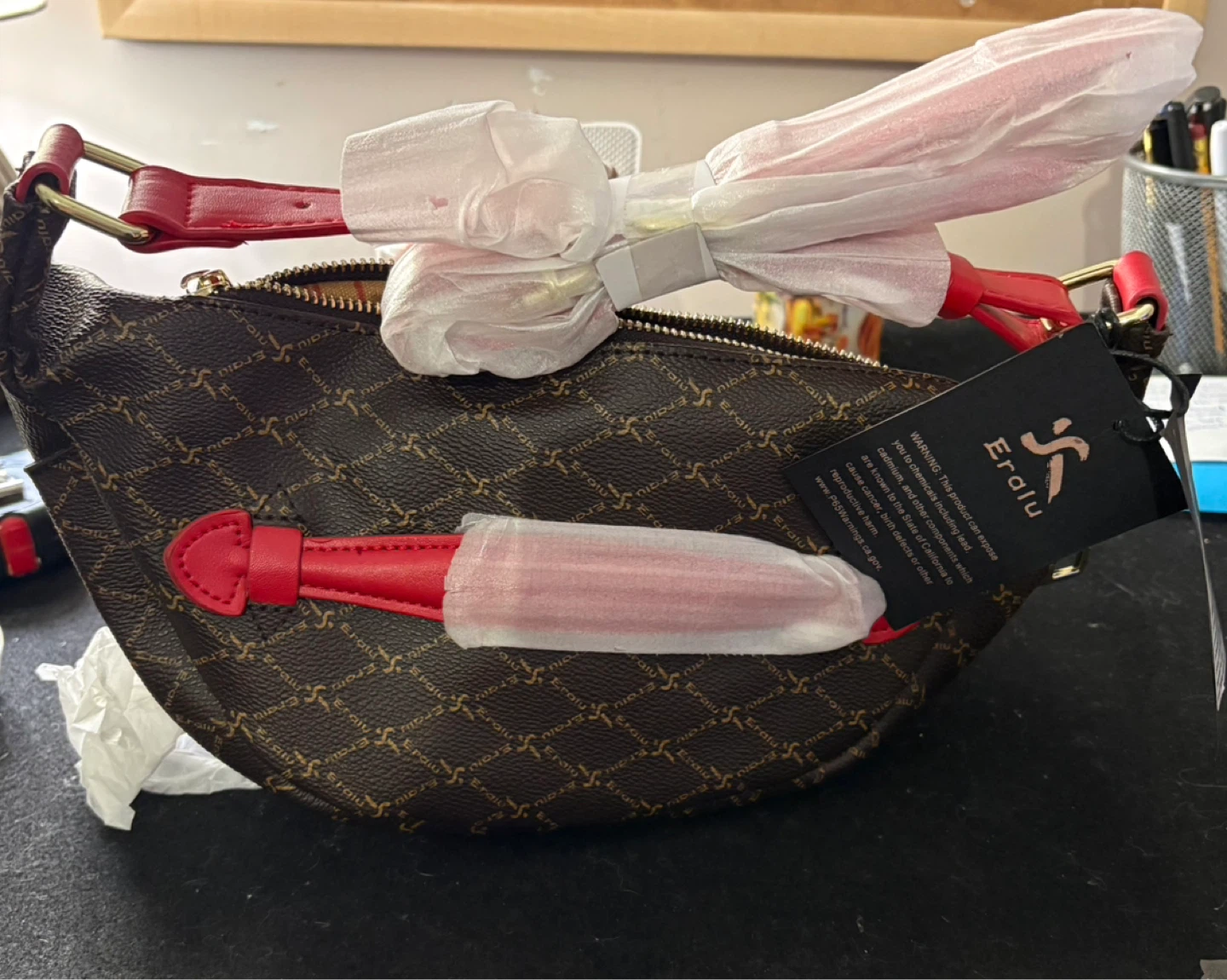 Eralu Brown Monogram Crossbody Bag - photo 2