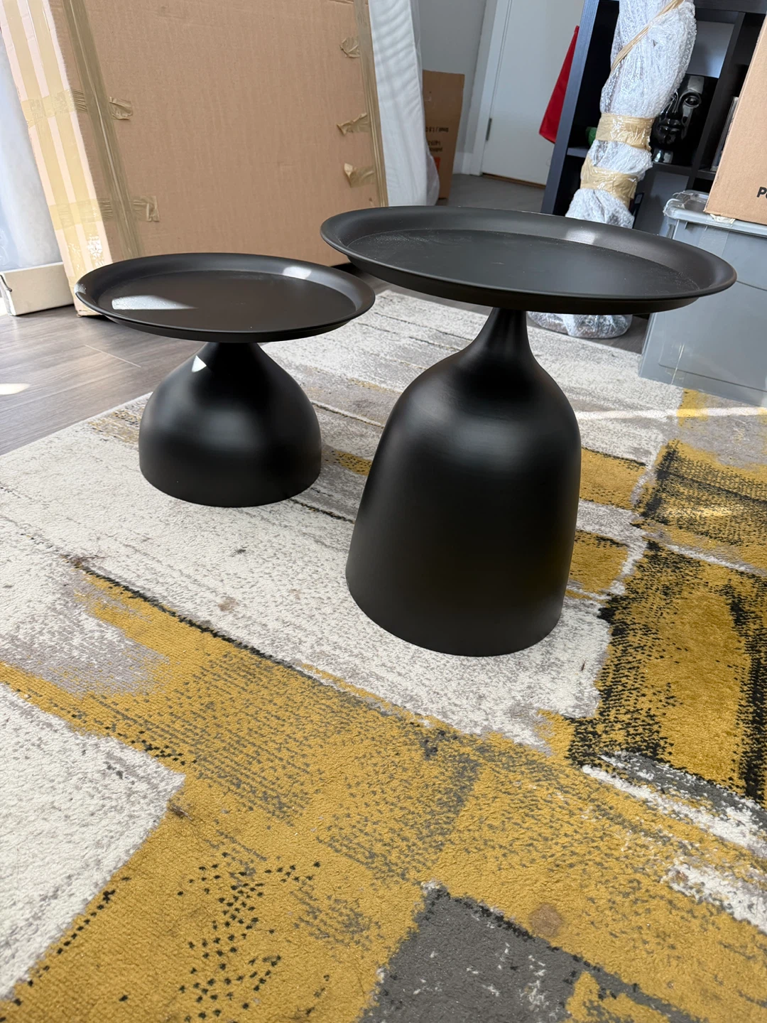 Set of 2 Black Accent Tables