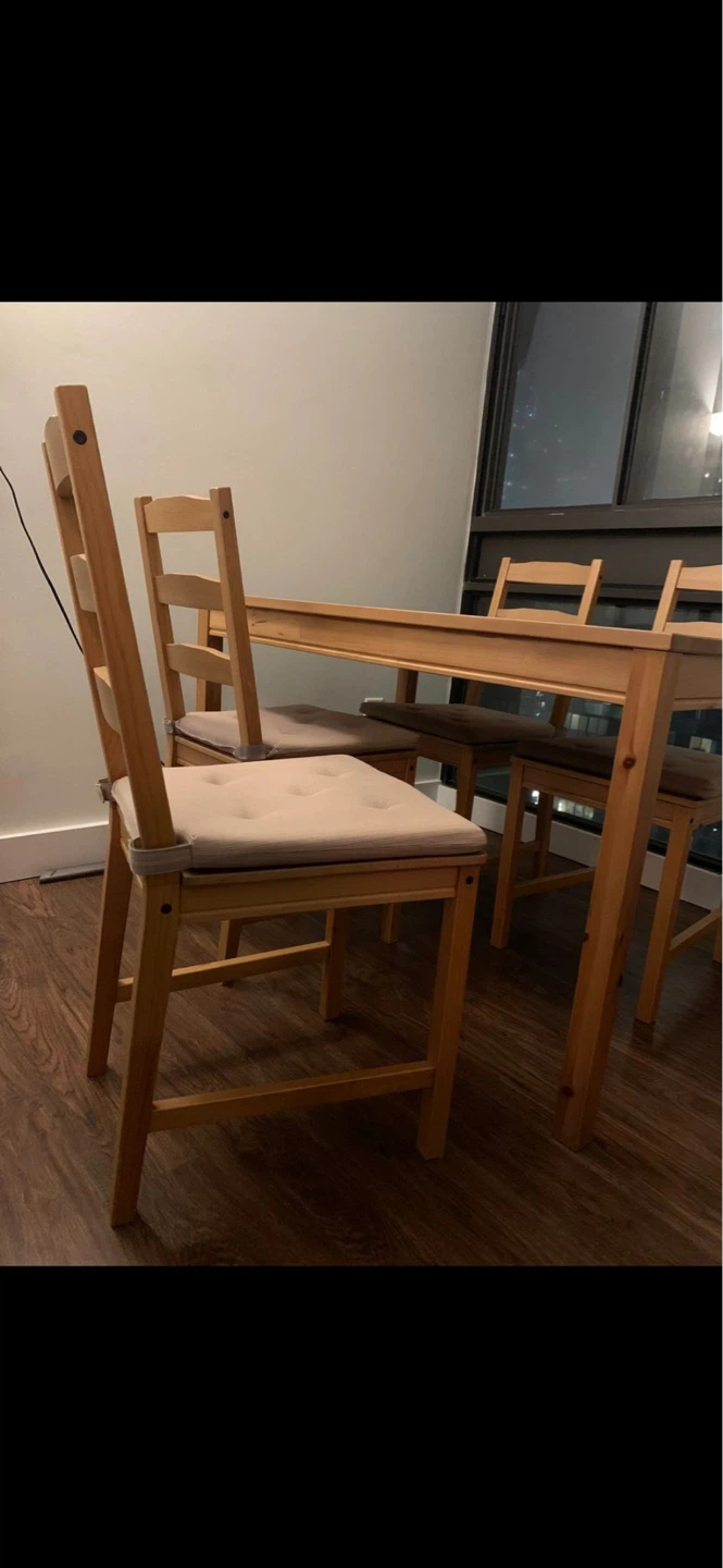 Wooden Dining Table with 4 Chairs - photo 4