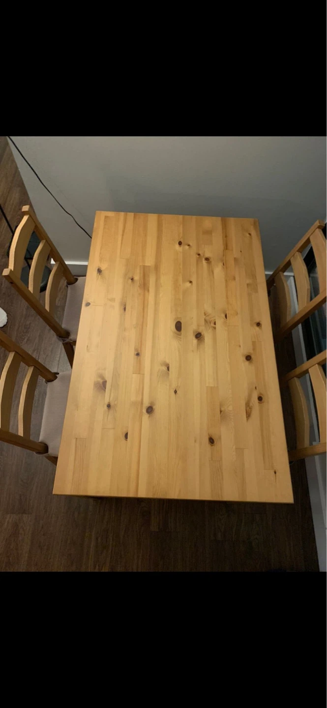 Wooden Dining Table with 4 Chairs - photo 2
