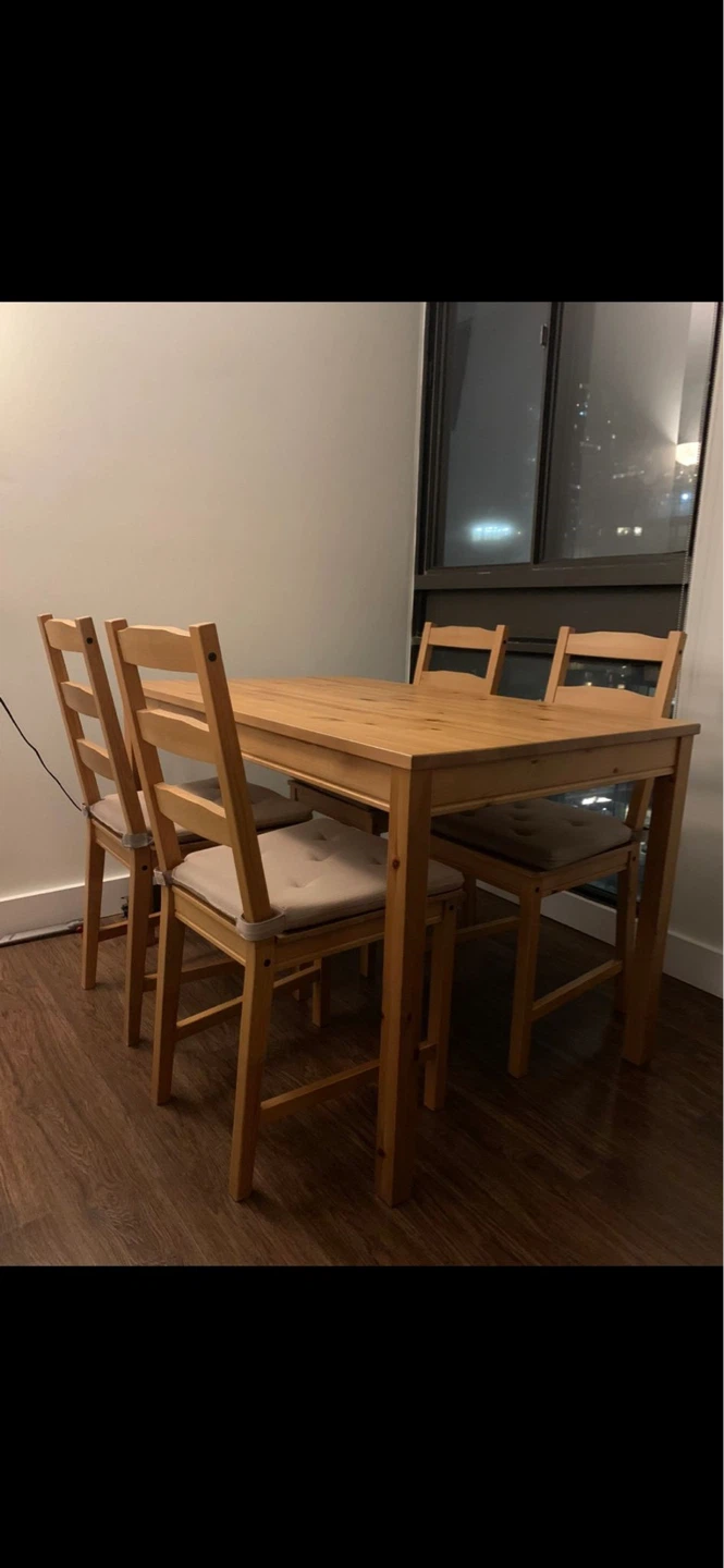 Wooden Dining Table with 4 Chairs - photo 5