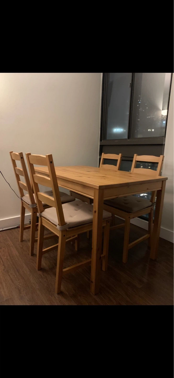 Wooden Dining Table with 4 Chairs - photo 3