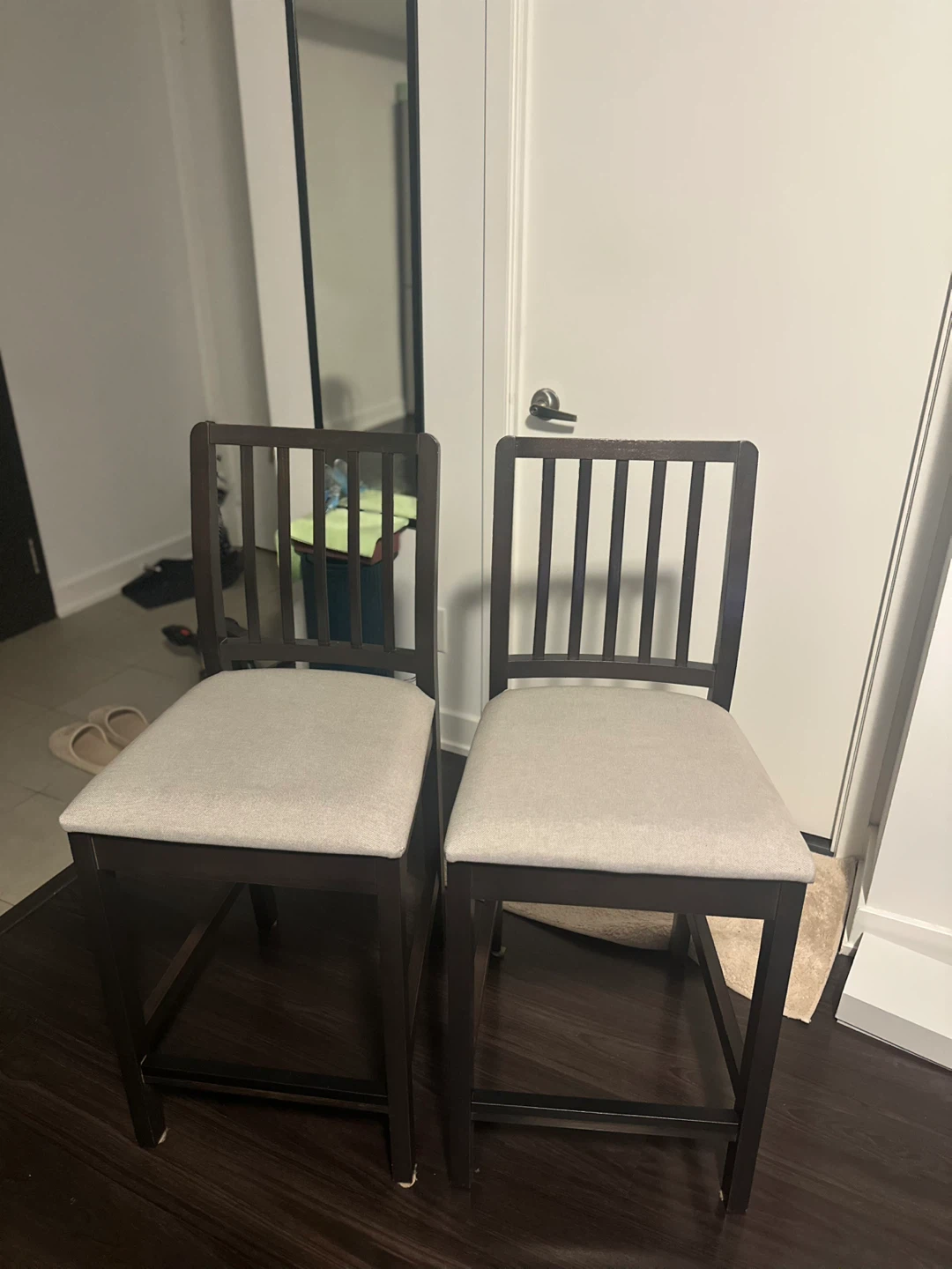 IKEA Bar Stools – Set of 2 – Cushioned Seats