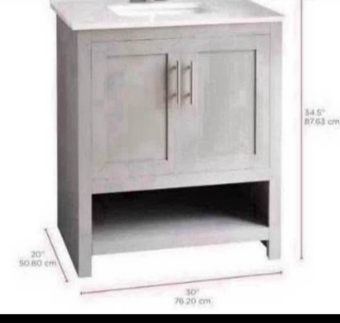 Grey Bathroom Vanity with Double Doors - photo 2