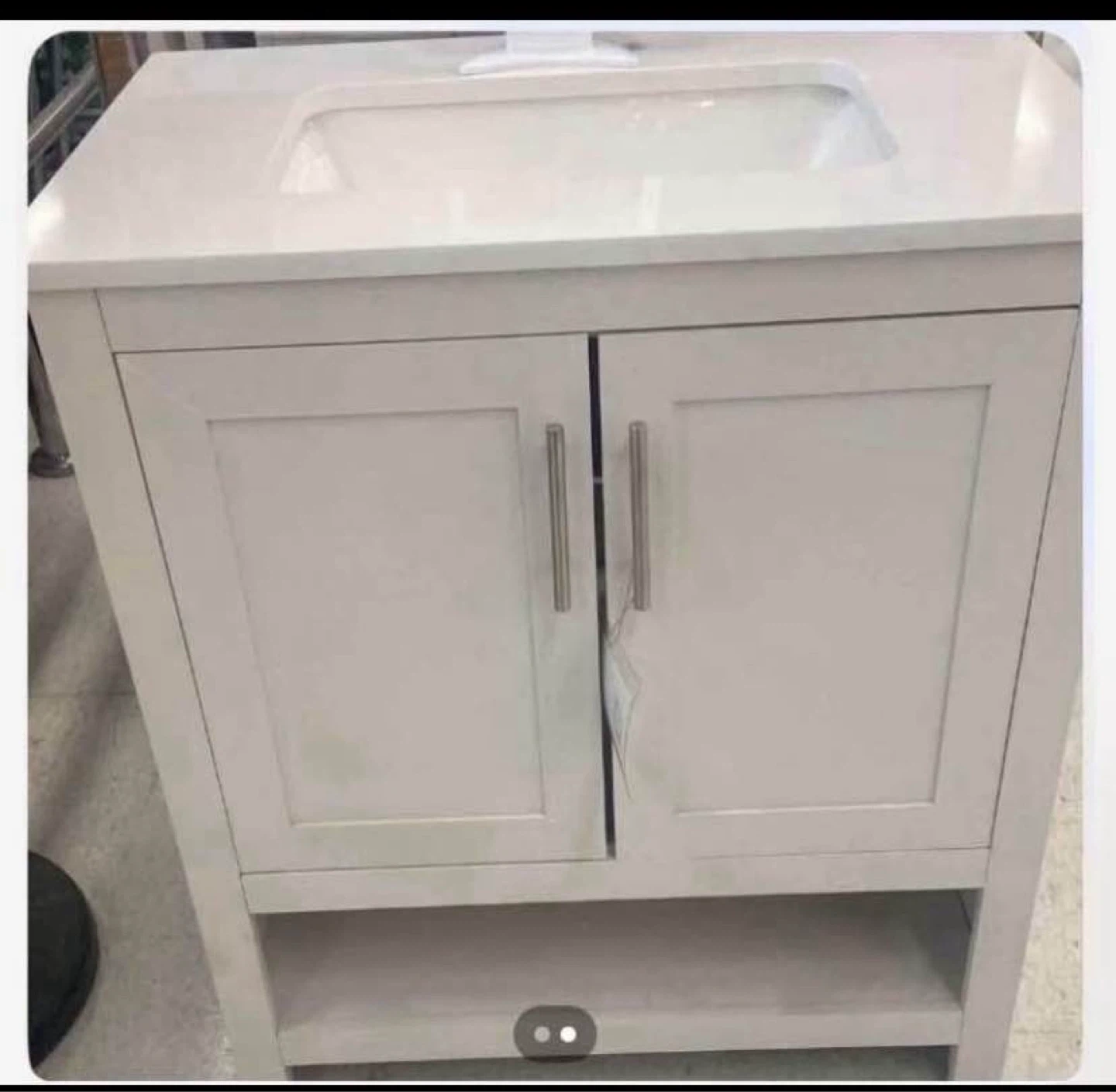 Grey Bathroom Vanity with Double Doors