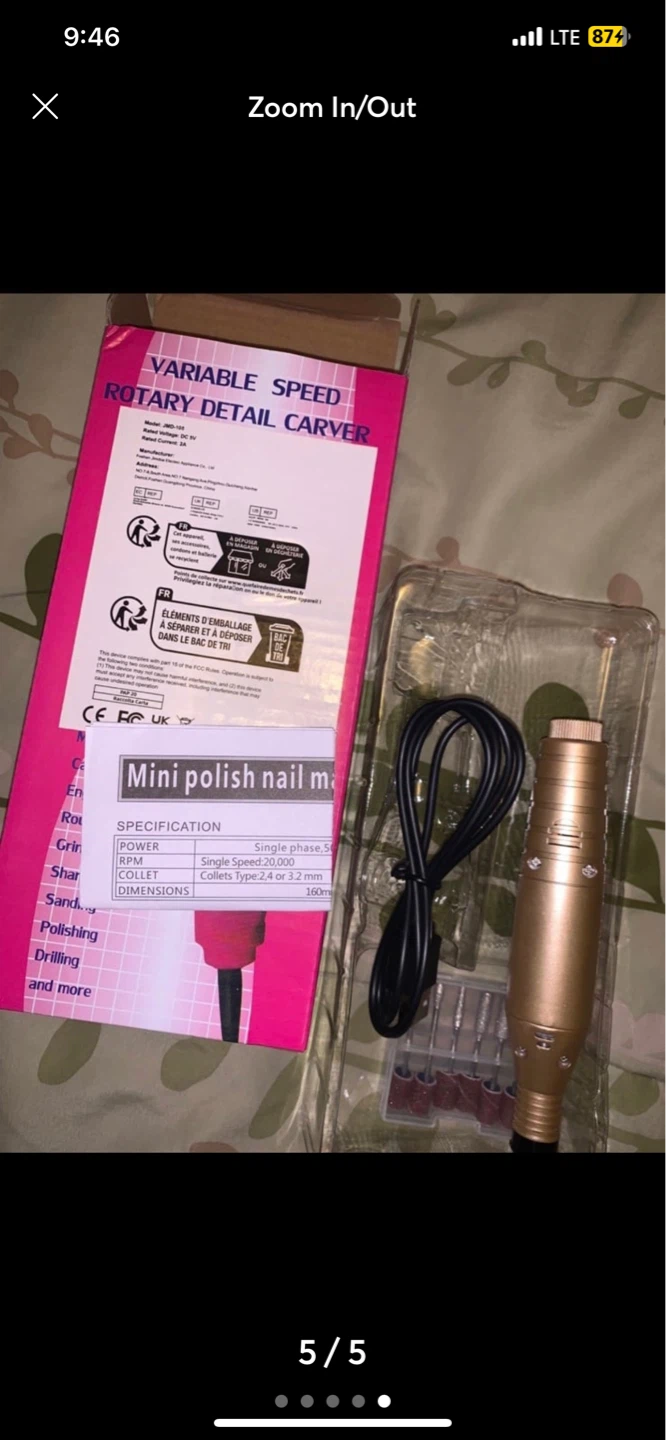 ⚽ Mini Polish Nail Machine Rotary Detail Carver Kit - photo 5