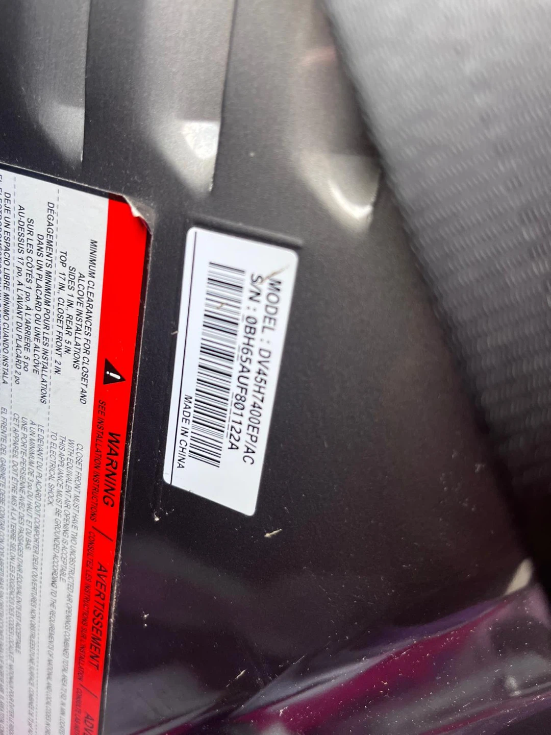 Samsung stainless steel dryer Free delivery - photo 4