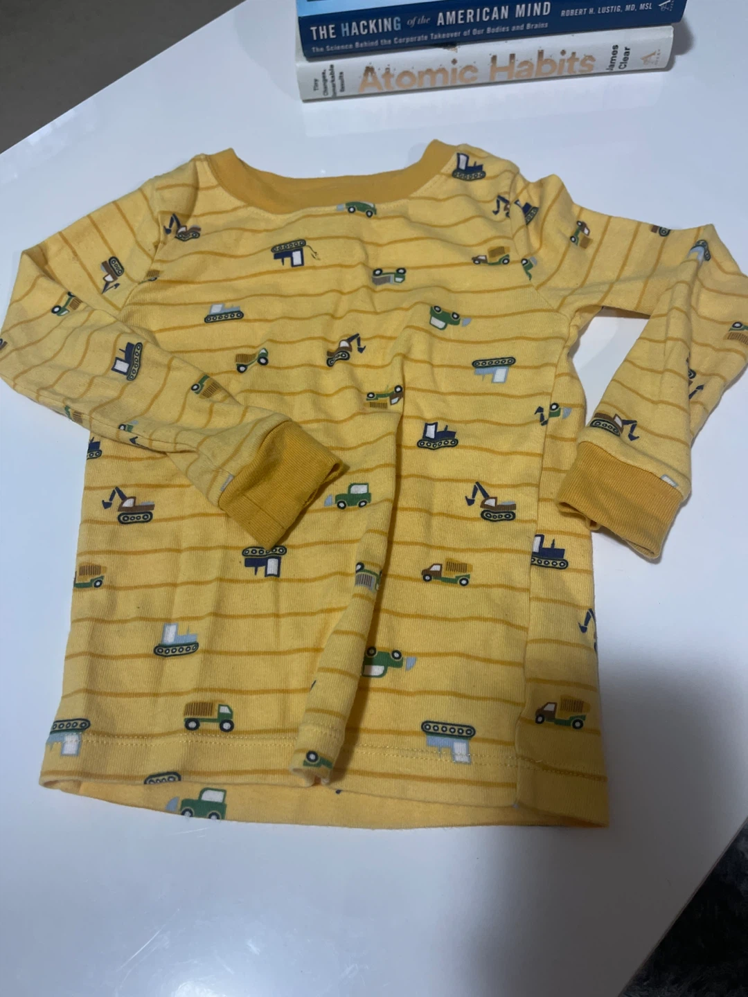 Kids Yellow Long Sleeve Shirt with Trucks ⚽