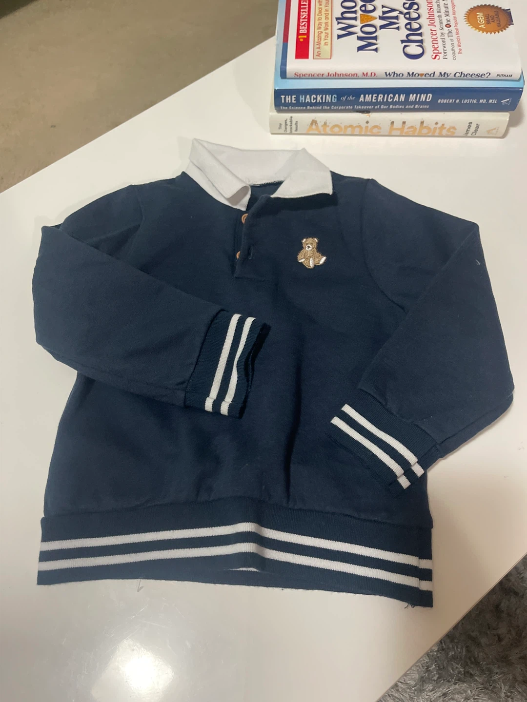Navy Teddy Bear Polo Sweatshirt ⚽
