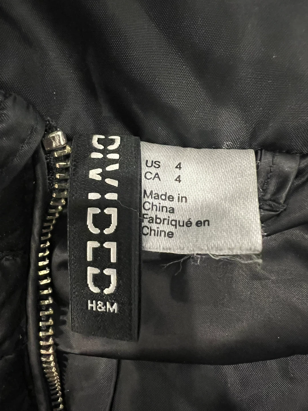 H&M Divided Black Puffer Jacket with Fur Hood