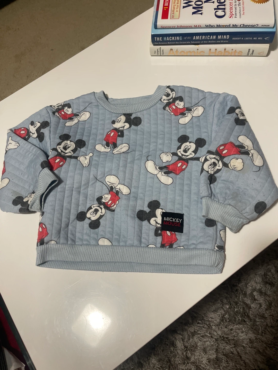 Light Blue Mickey Mouse Quilted Sweatshirt ⚽