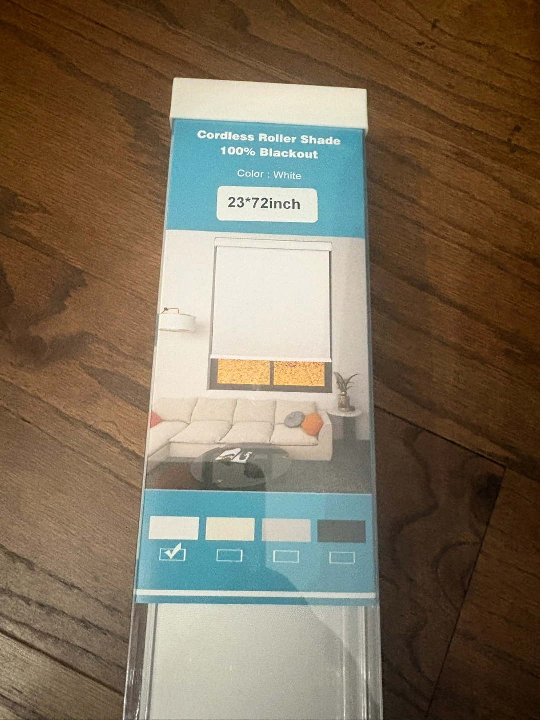 Cordless Roller Shade - 23"x72" - White - 100% Blackout - photo 2