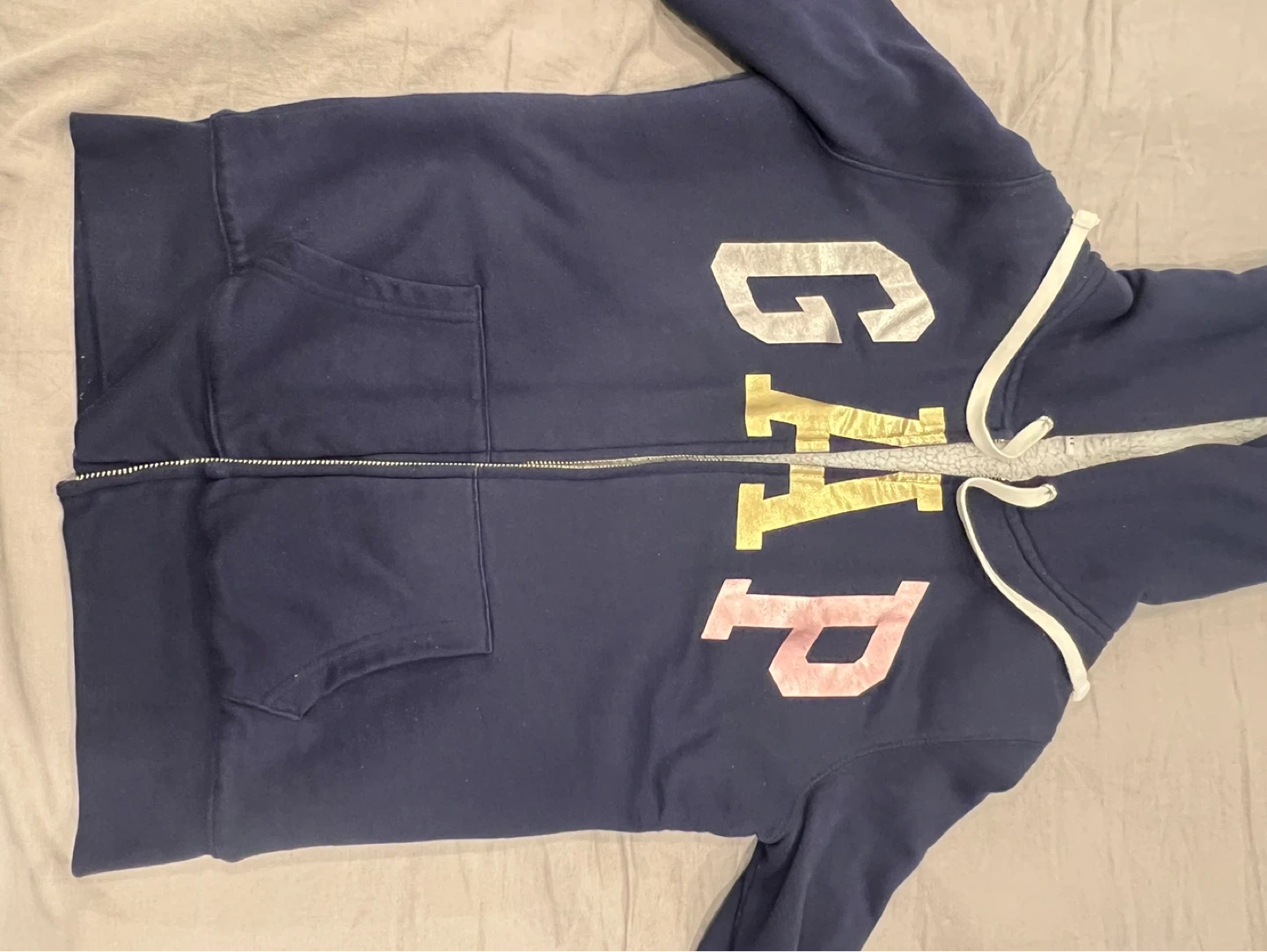Gap Navy Sherpa Lined Zip-Up Hoodie