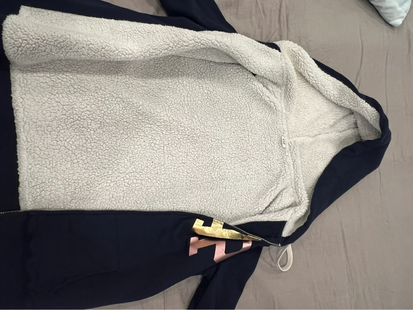 Gap Navy Sherpa Lined Zip-Up Hoodie - photo 3