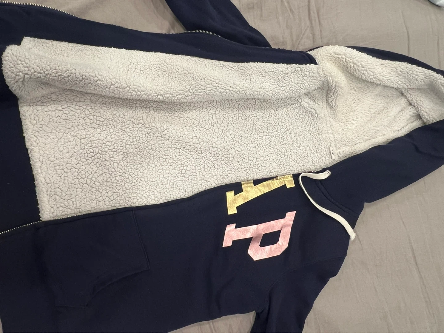 Gap Navy Sherpa Lined Zip-Up Hoodie - photo 2