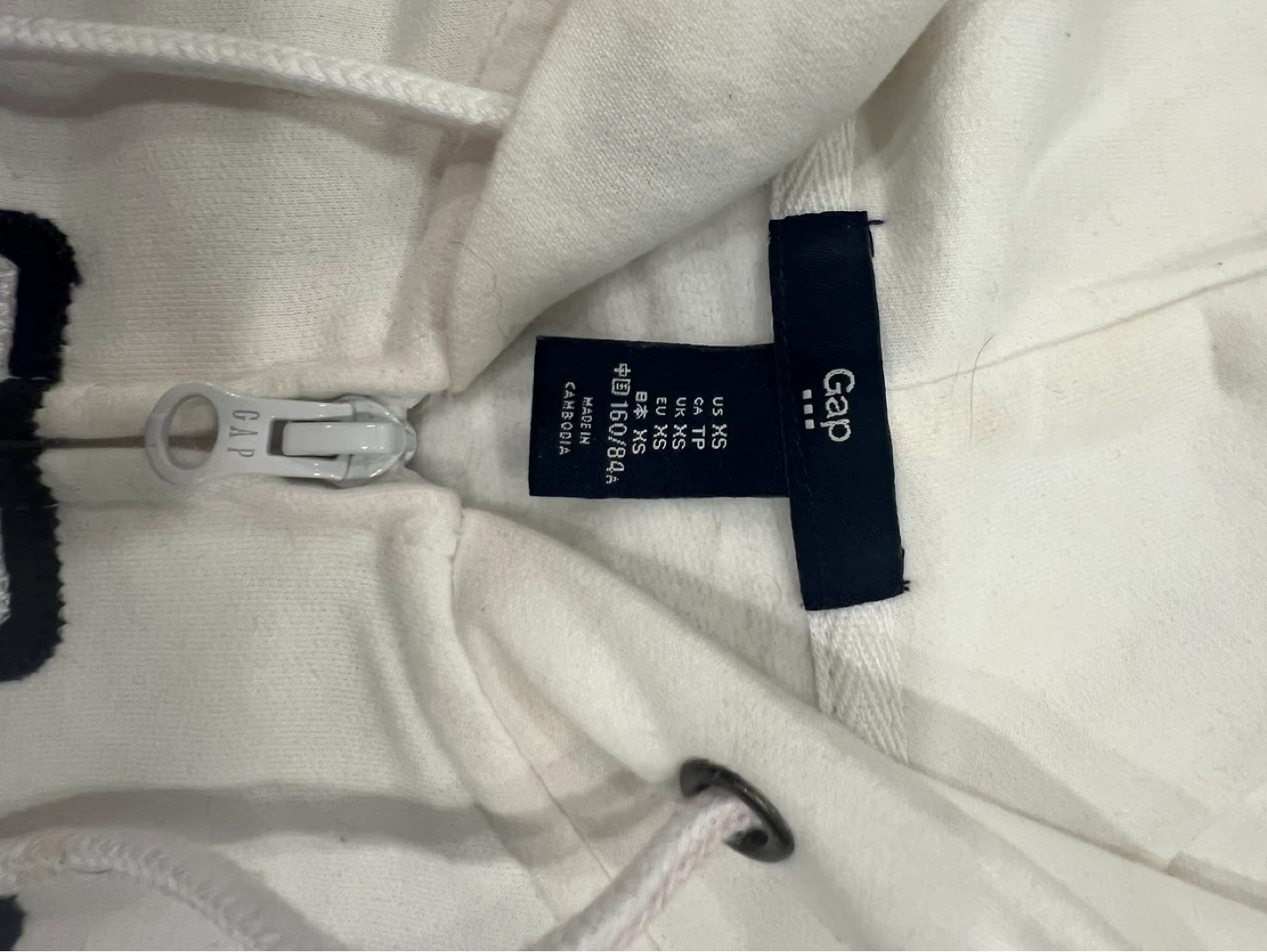Gap Zip-Up Hoodie - White - XS - photo 2