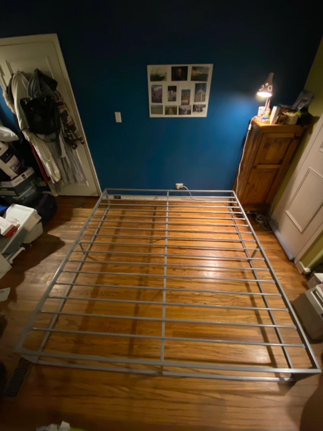 Metal Storage Platform Bed Frame - King
