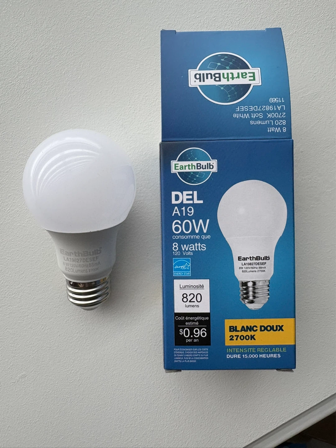 EarthBulb DEL A19 Soft White LED Light Bulb⚽️