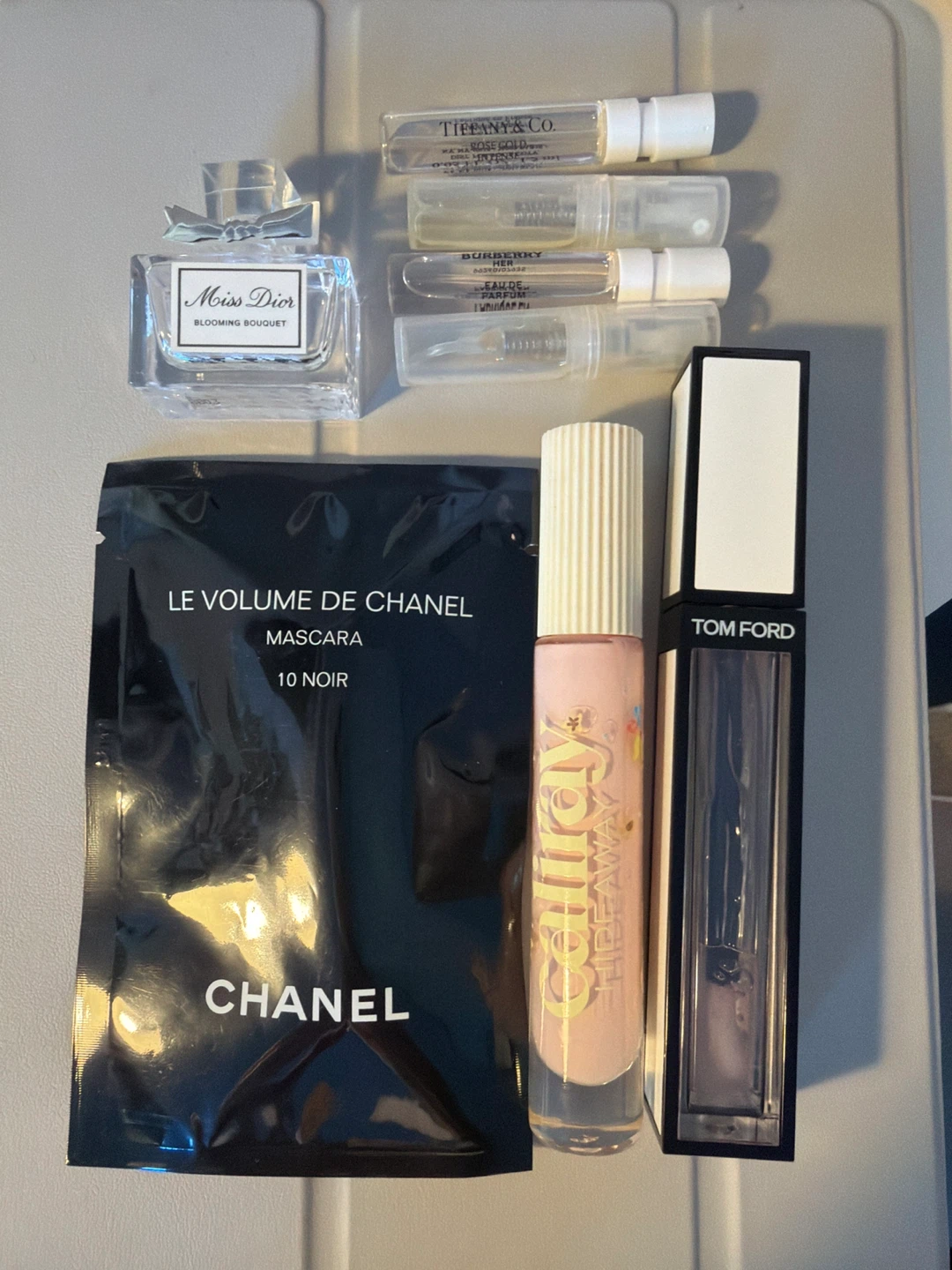 Assorted Perfume Samplers, Chanel Mascara, and Tom Ford Mascara