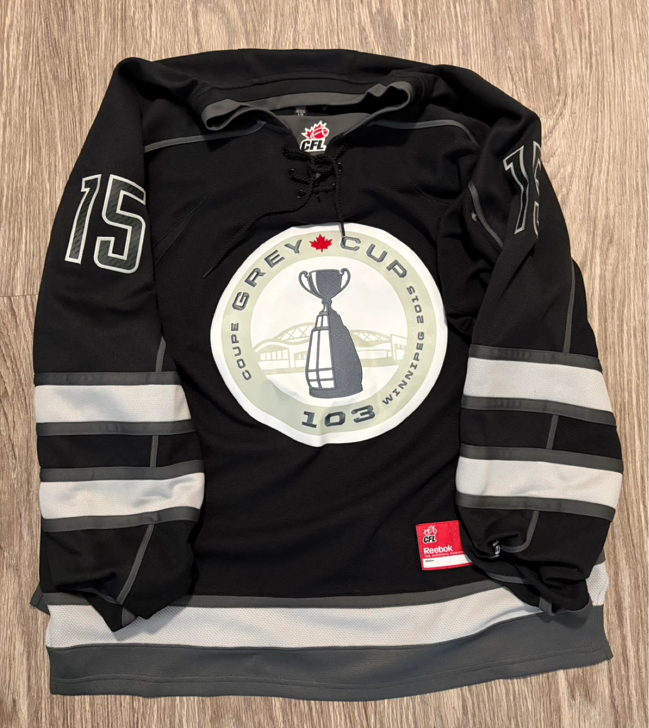Brand New, Rare, Reebok Grey Cup 103 Jersey