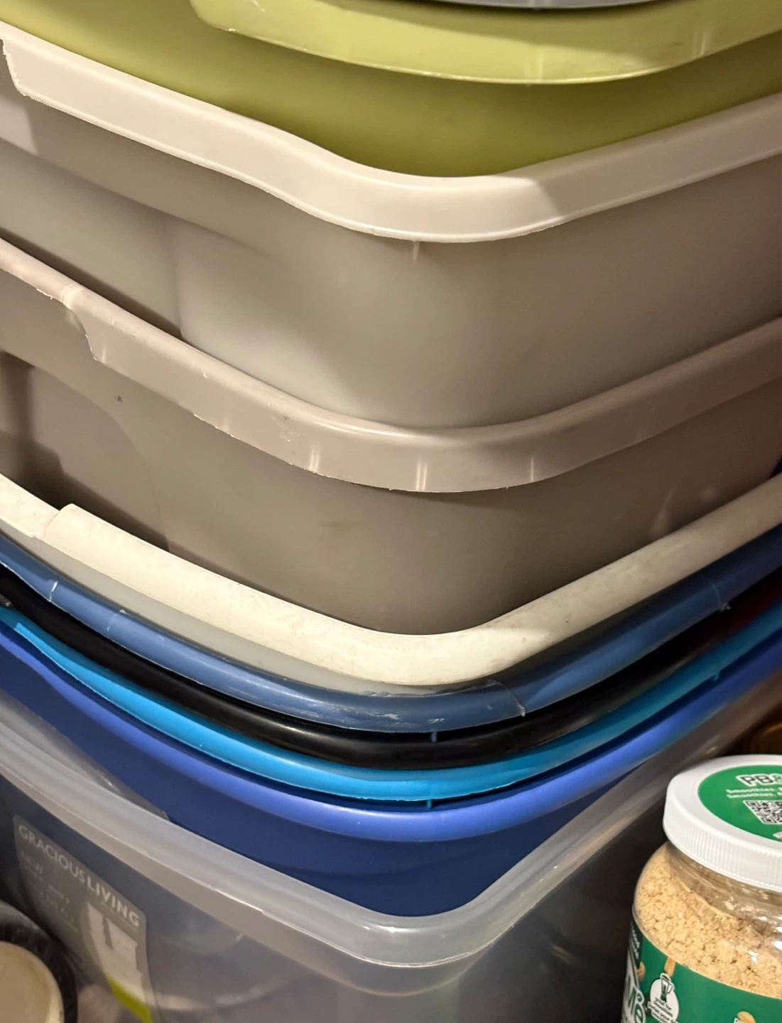 Lot of 13+ Large Stackable Storage Bins with Lids. - photo 3