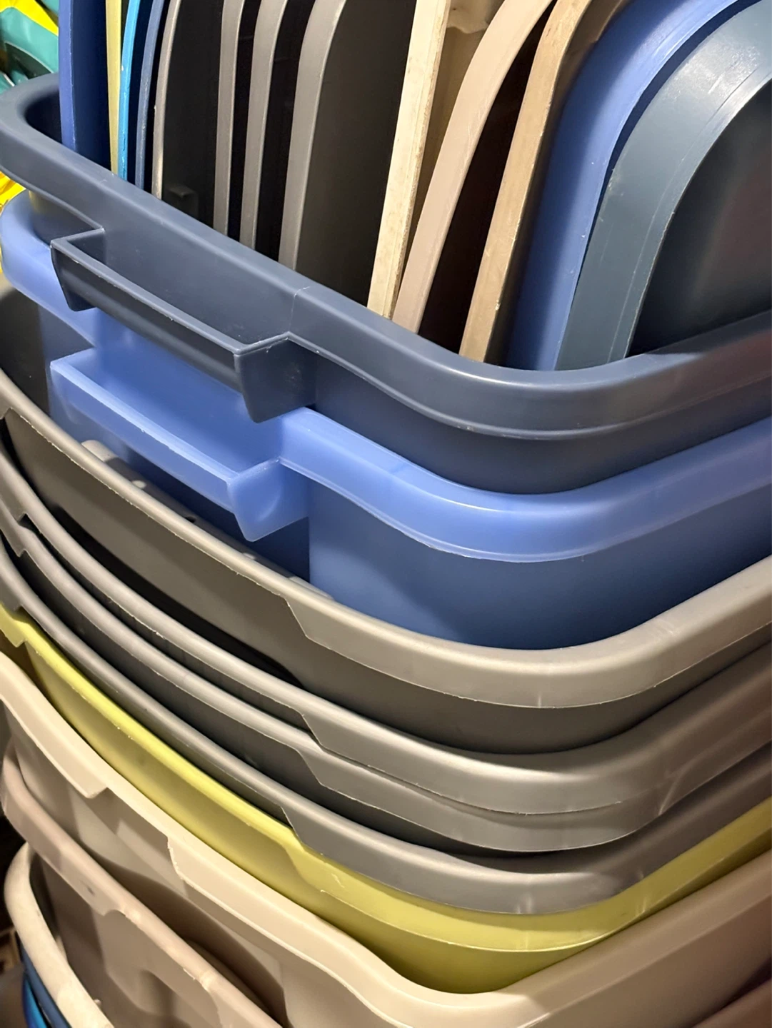 Lot of 13+ Large Stackable Storage Bins with Lids. - photo 2