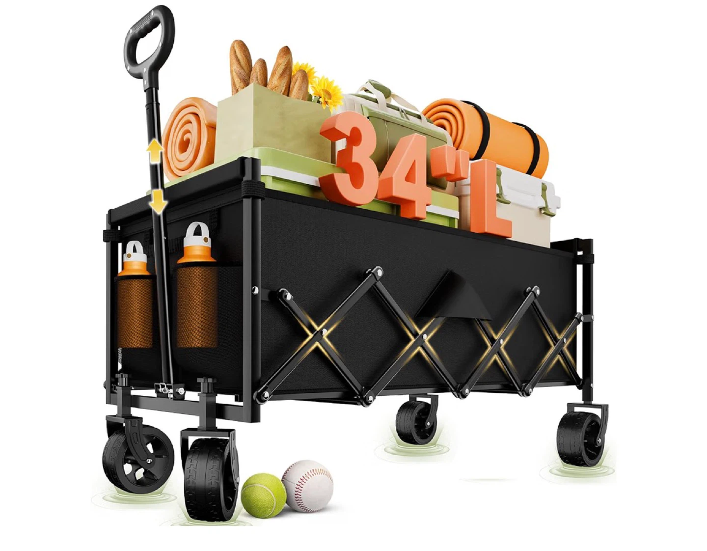 InBrave Folding Cart 34.0" Extra-Long