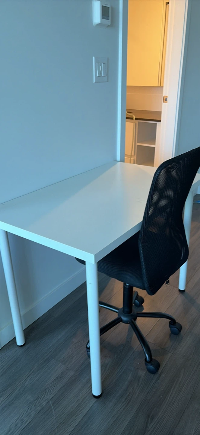 IKEA desk and adjustable office chair
