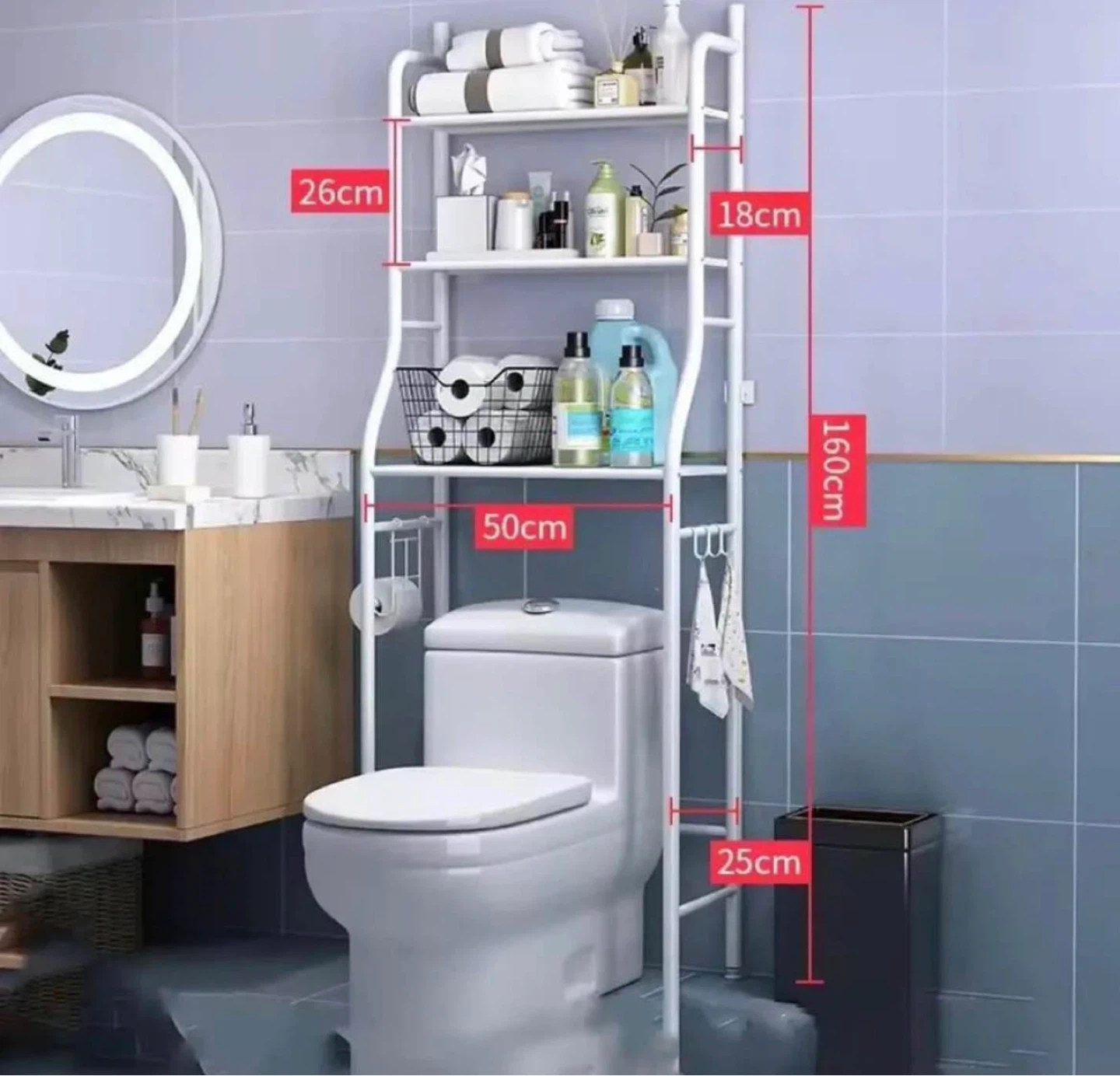 White 3-Tier Over-the-Toilet Storage Shelf (BRAND NEW IN BOX) - photo 3