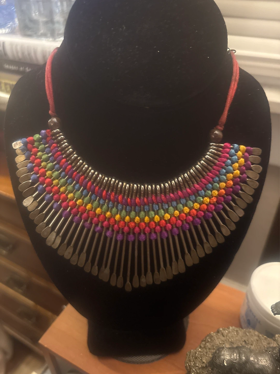 ⚽️Peacock metal/embroidered choker Necklace