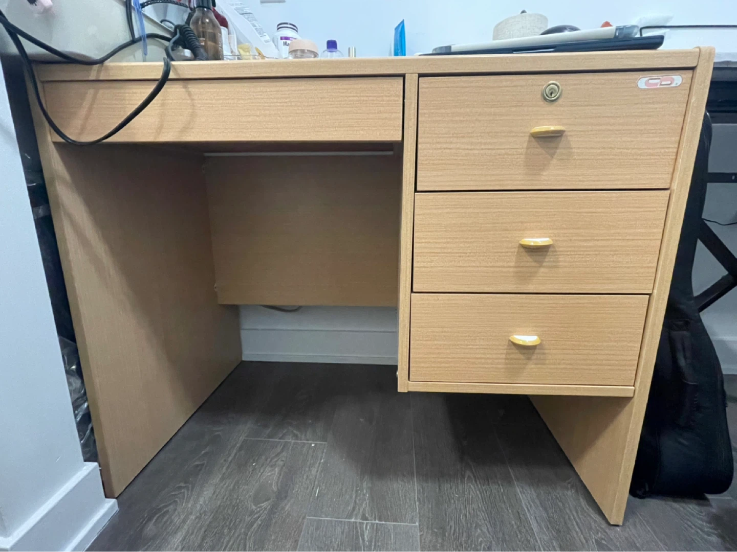 Wooden Desk with Built-in Drawers