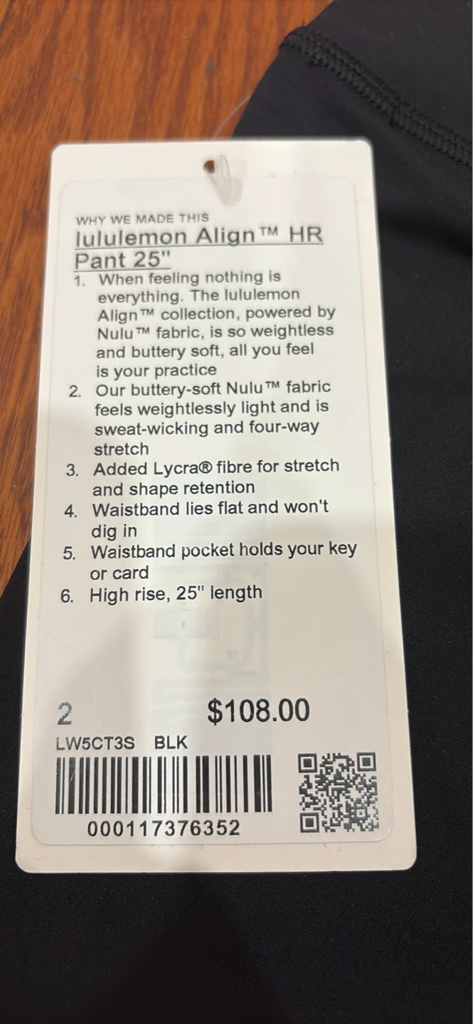 Lululemon Align HR Pant 25" Black Size 2 - photo 2