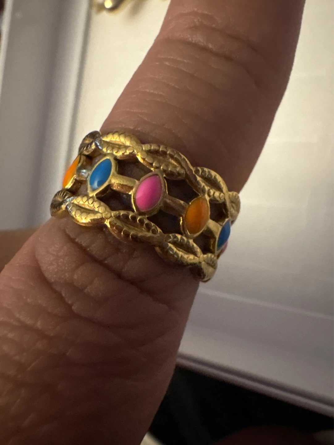 ⚽️ Gold Stainless Steel Ring with Enamel Colors - photo 4