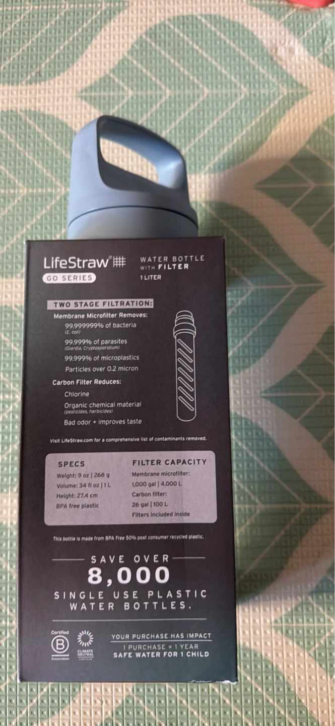 LifeStraw Go Series Filter Water Bottle - Icelandic Blue, 1L - photo 3