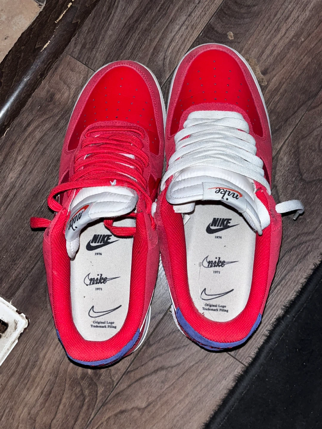Nike Air Force 1 Red Suede Sneakers 150 no box