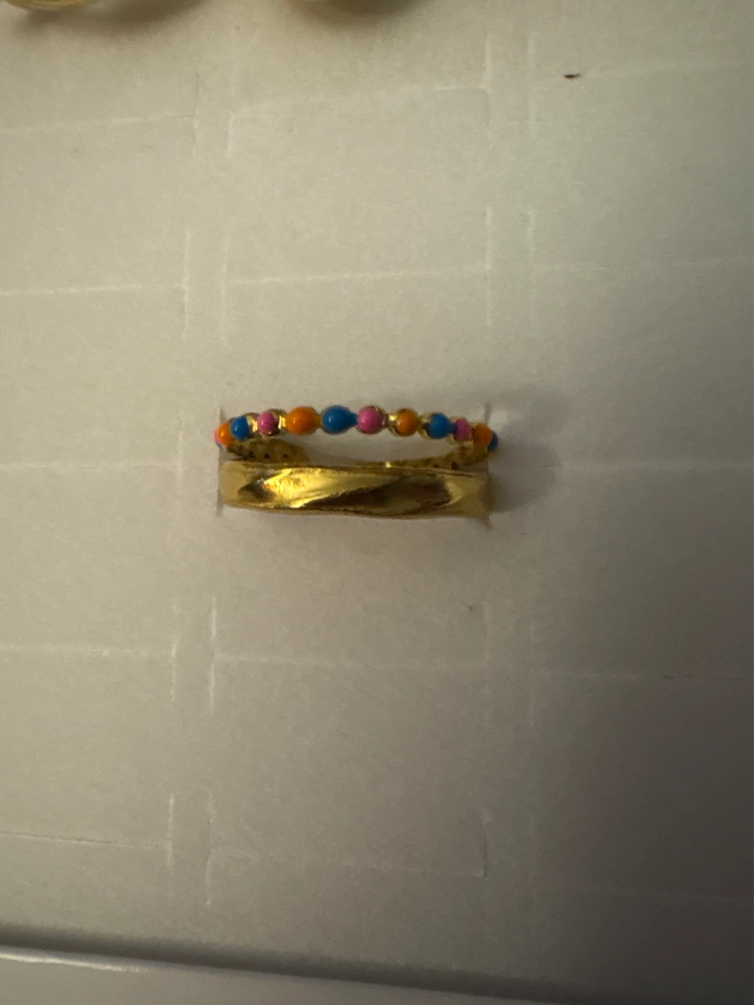⚽️ Gold Stainless Steel Ring with Colorful Beads - photo 3