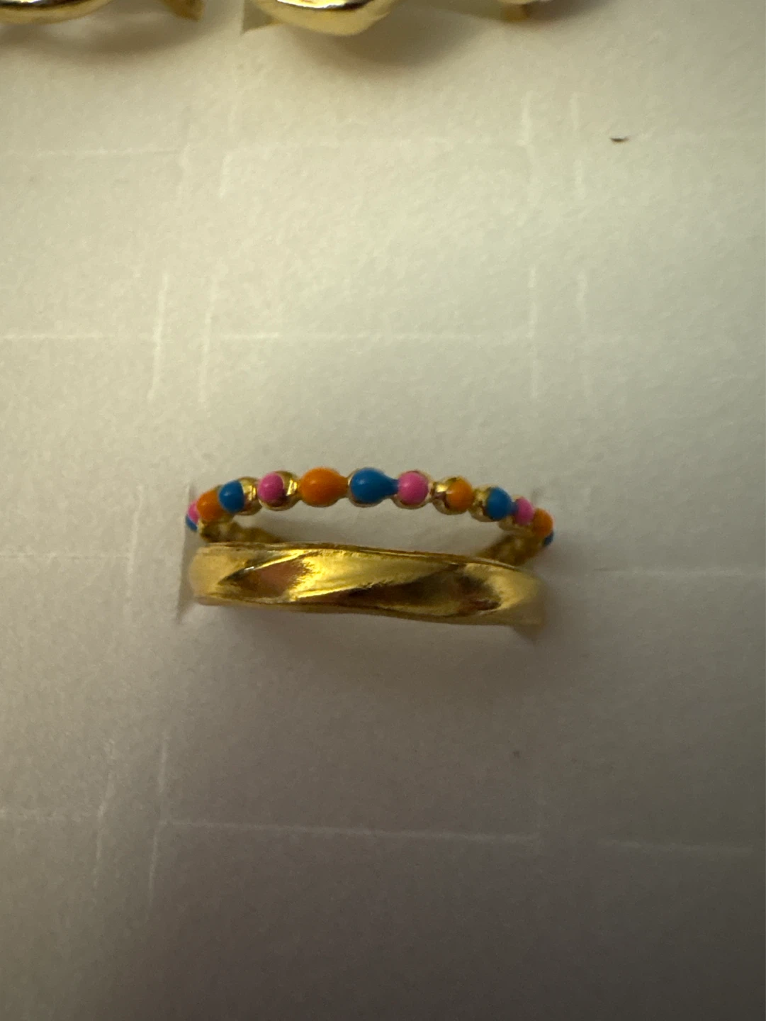 ⚽️ Gold Stainless Steel Ring with Colorful Beads