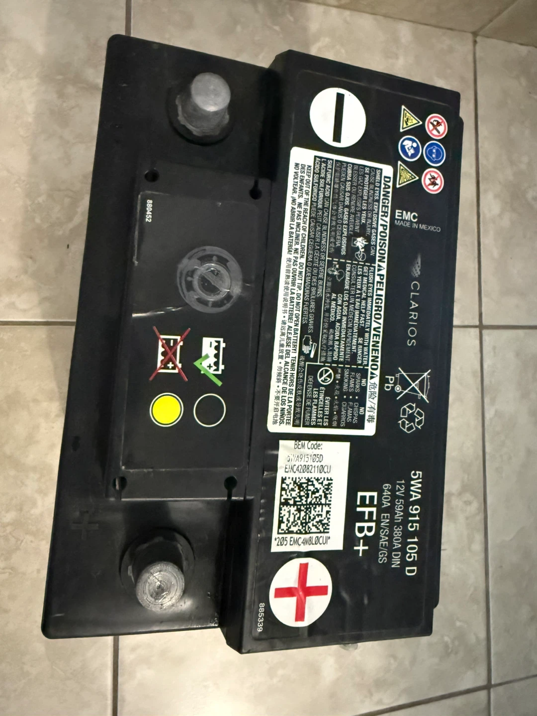 Clarios Car Battery 5WA 915 105 D EFB+ - photo 3